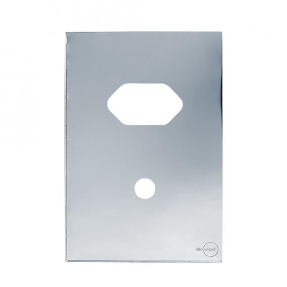 Placa p/ 1 Tomada + 1 Furo 4x2 - Novara Glass Espelhada Placa p/ 1 Tomada + 1 Furo 4x2 - Novara Glass Espelhada